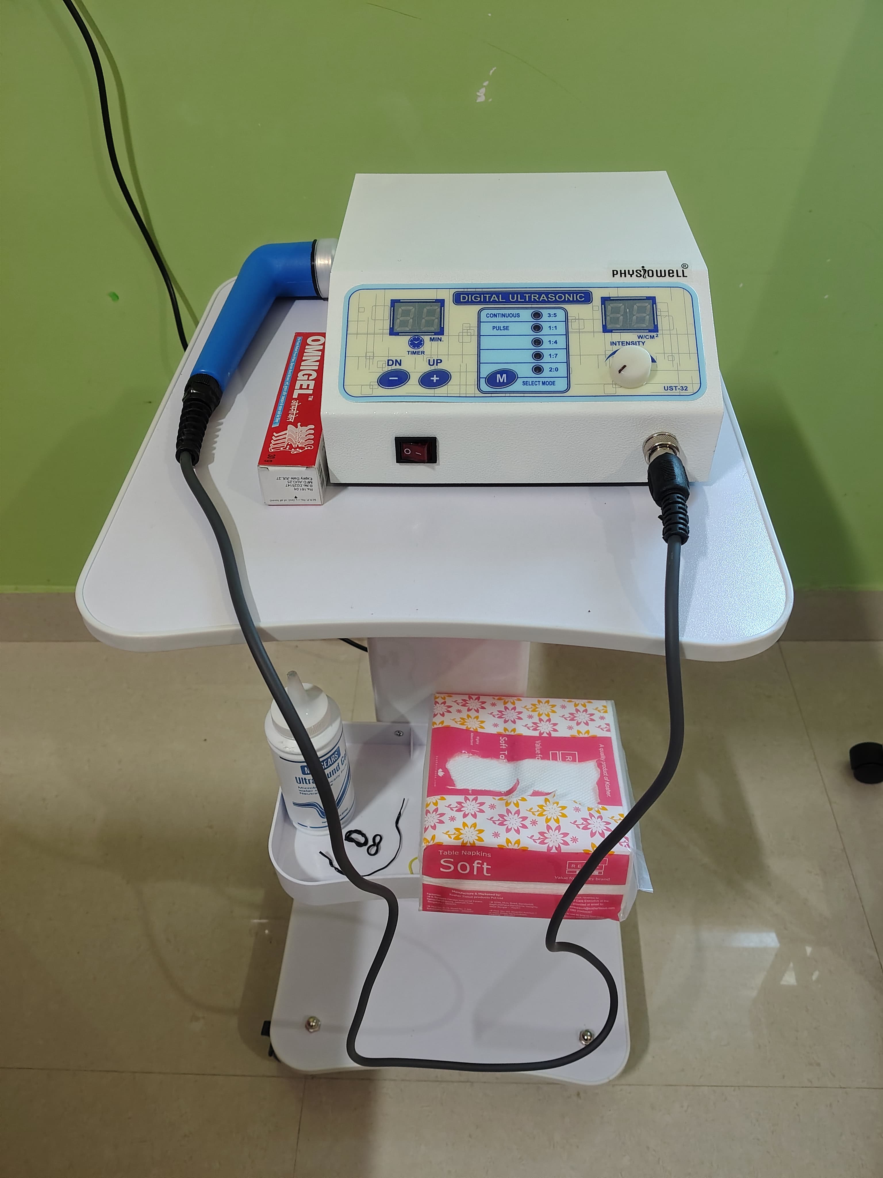 Ultrasound therapy equipment inside the clinic